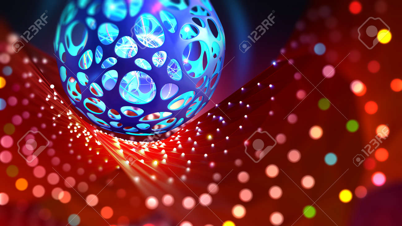 Neural network and artificial intelligence. Bright holiday and high technology. 3D illustration of a cyber ball on a bokeh background - 151190728 Neural network and artificial intelligence. Bright holiday and high technology. 3D illustration of a cyber ball on a bokeh background - 151190728