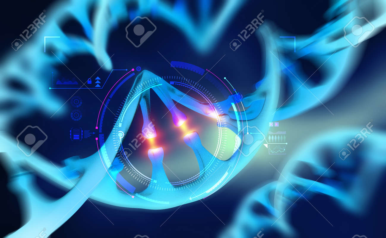 Cyber DNA, study of genetic chains. 3d illustration of future technologies. Cybernetics and improvement of human genome - 151190737 Cyber DNA, study of genetic chains. 3d illustration of future technologies. Cybernetics and improvement of human genome - 151190737
