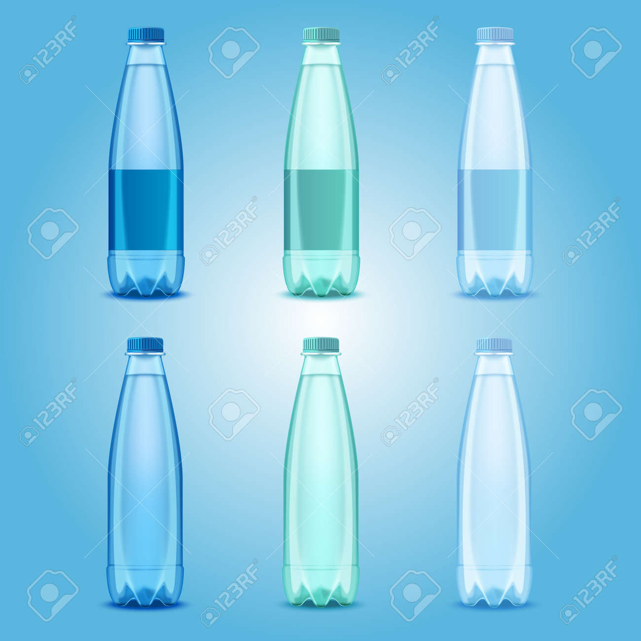 water bottles set vector realistic transparent plastic bottles water bottles templates