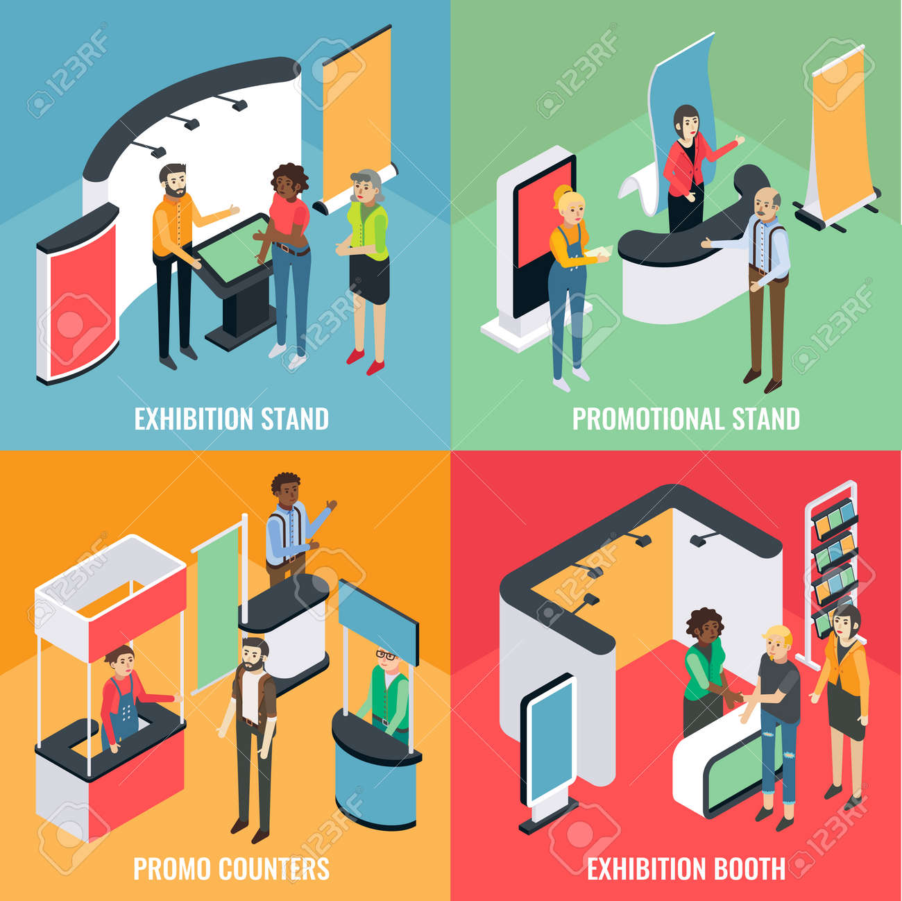 Promotion Equipment Like Exhibition Booth And Stands Vector Royalty Free Cliparts Vectors And Stock Illustration Image 98095851