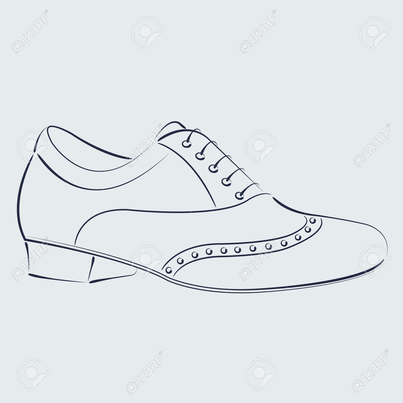 エレガントなスケッチ男の靴 アルゼンチン タンゴ ダンス シューズ 高調波の色 背景は簡単に削除することができます ラベル バナー はがき ロゴのデザイン テンプレートです ベクトル のイラスト素材 ベクタ Image