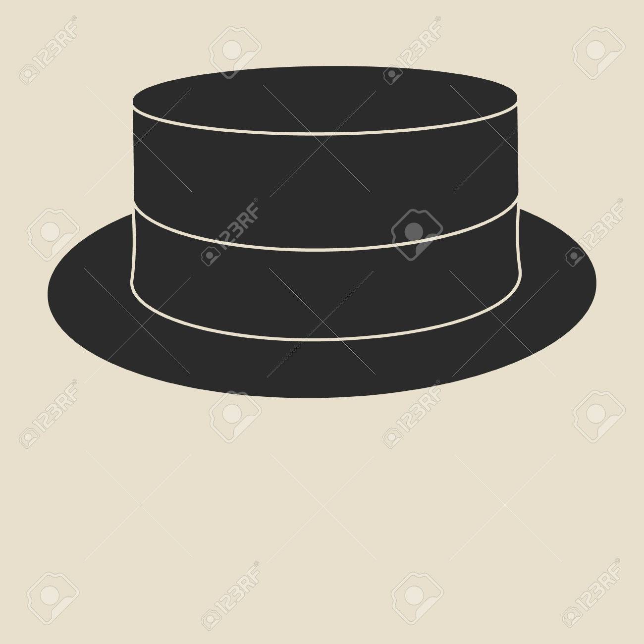 vintage man s boater hat label design template for label banner
