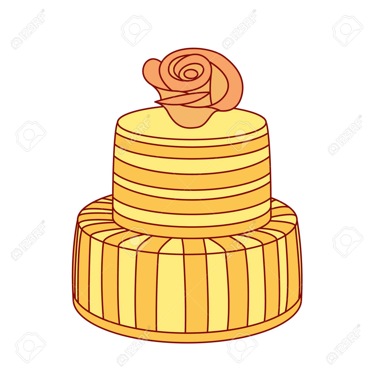 Vintage Gateau De Mariage Isole Sur Fond Blanc Modele De