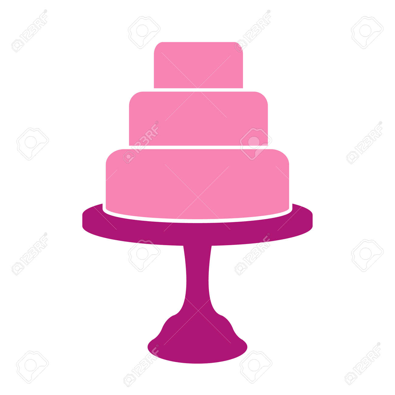 tiered cake label isolated on white background design template