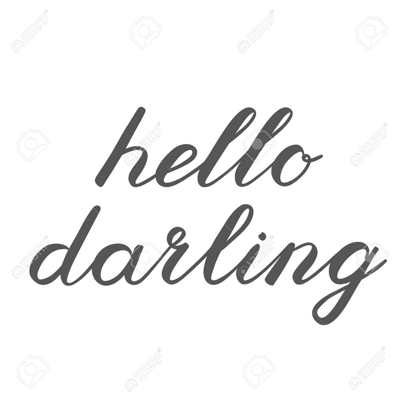 こんにちは 最愛の人の筆文字 かわいい手書きは グリーティング カード スクラップ ブック 写真オーバーレイに使用できます の写真素材 画像素材 Image