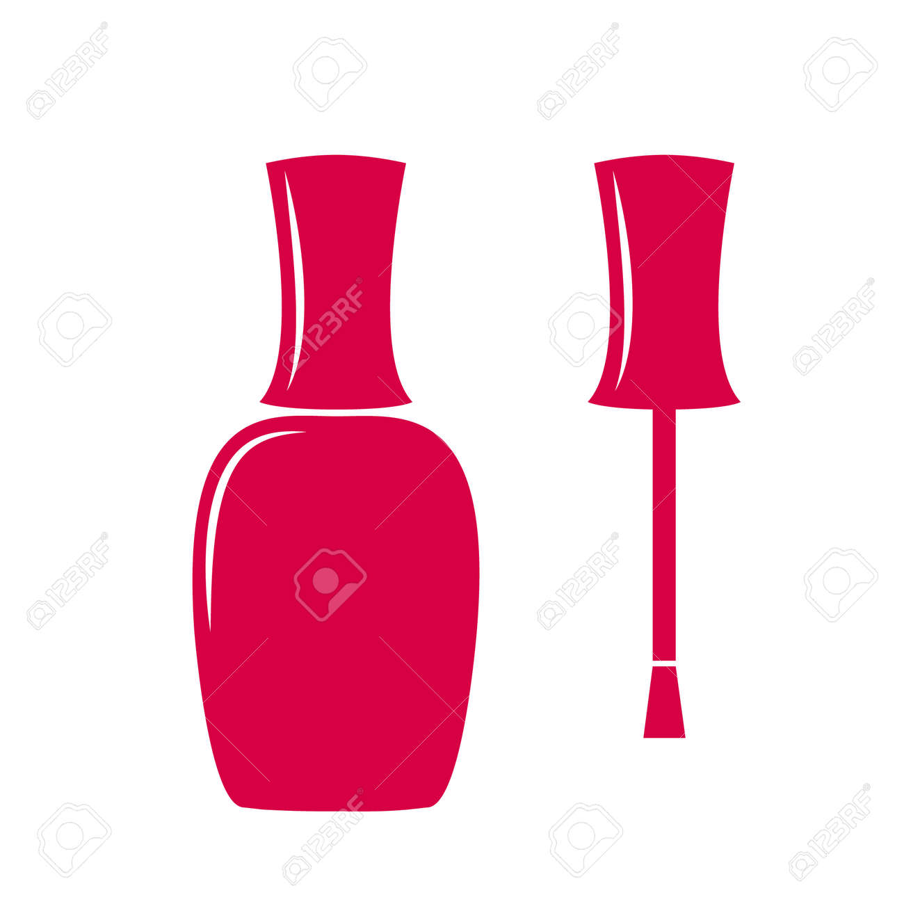 nail polish bottle manicure salon label isolated on white