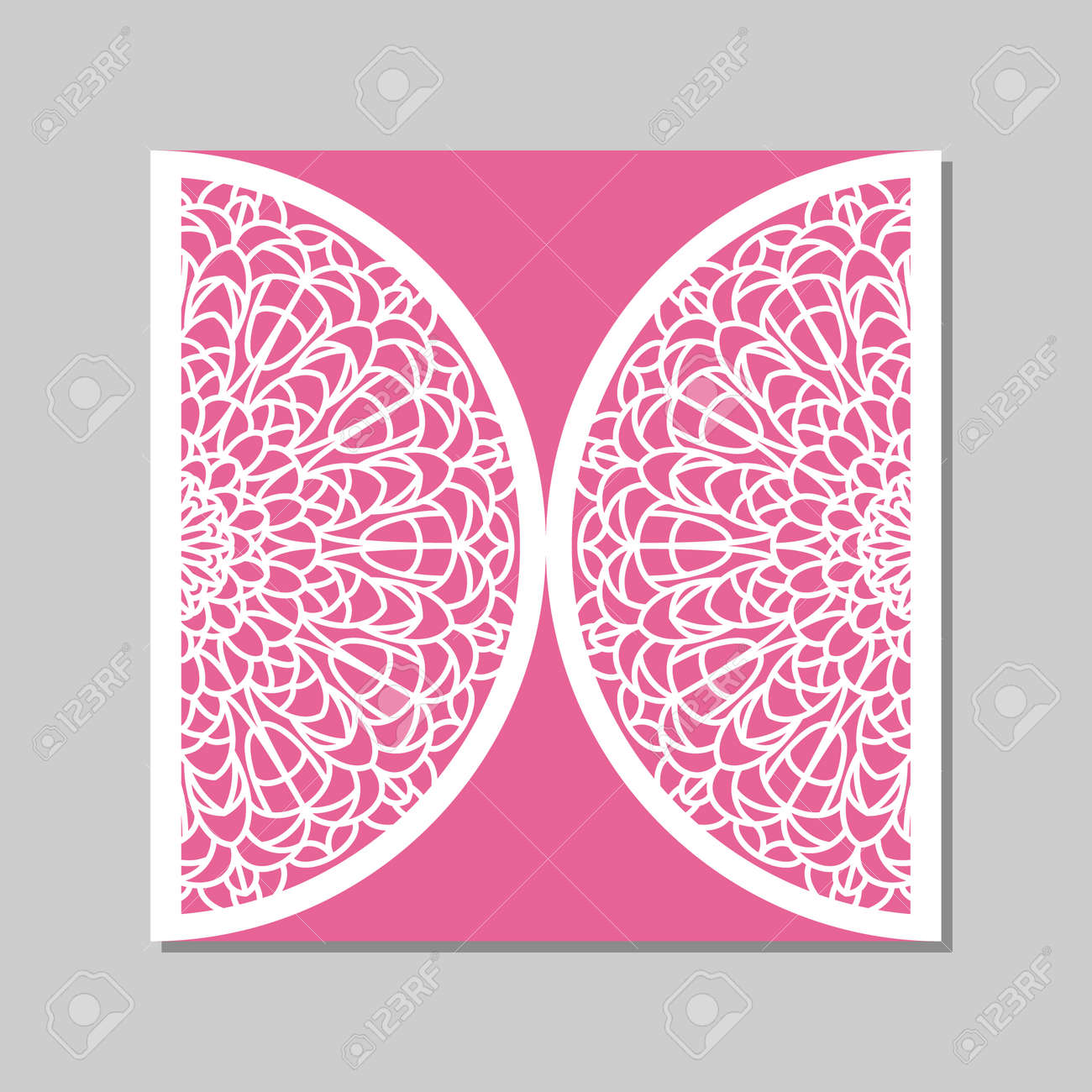 wedding invitation or greeting card with mandala lace ornament