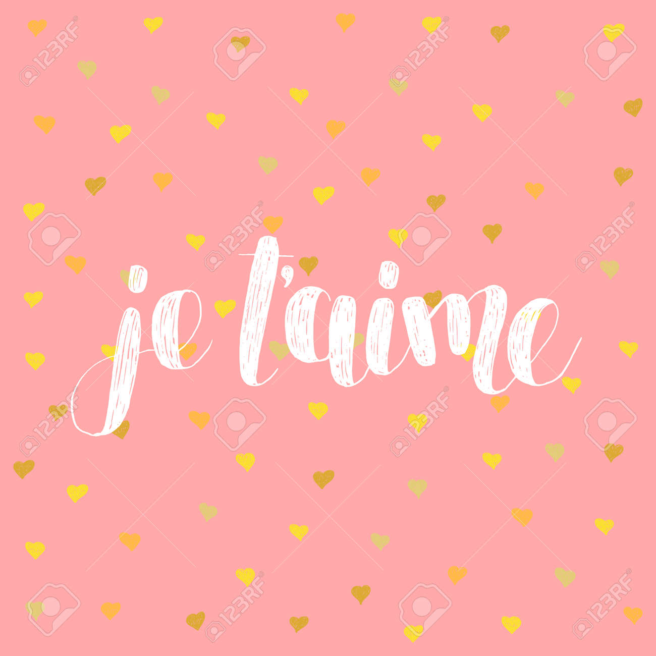 Je T Aime Vous Aimez En Francais Brush Hand Vecteur Lettrage Illustration Citation Inspirante Motiver Calligraphie Moderne Ideal Pour Les Estampes Et Affiches Cartes De Voeux Decoration De La Maison Et Plus Encore