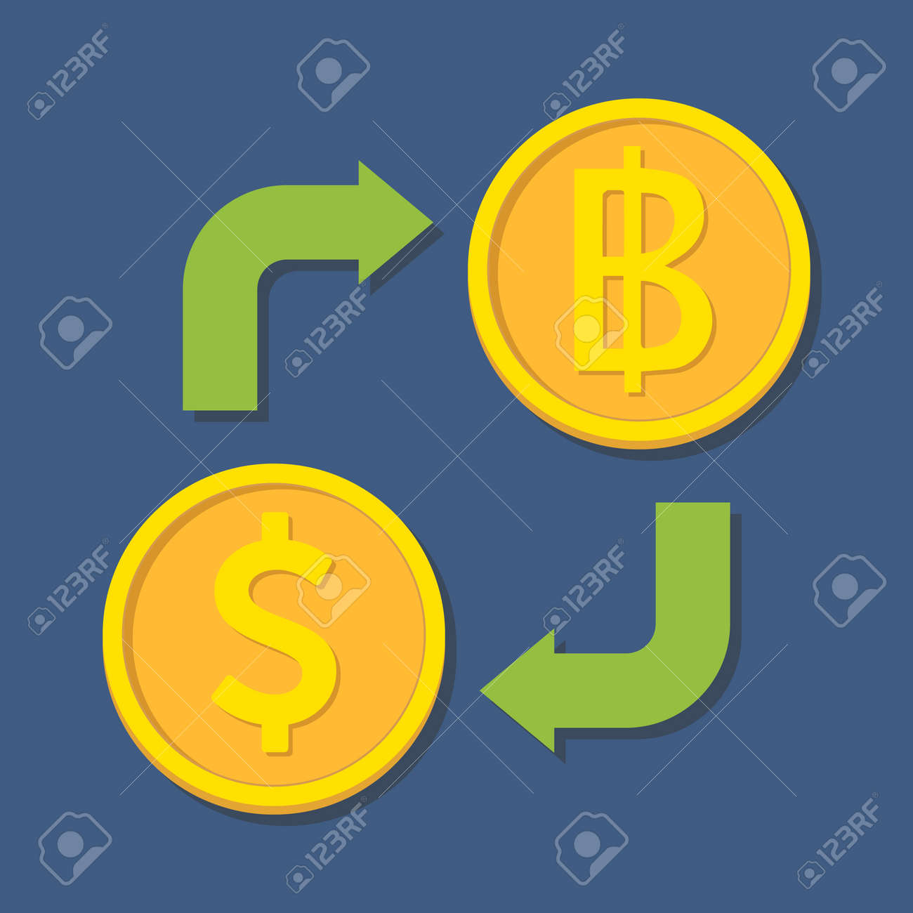 환전소. 달러와 바트. 벡터 일러스트 레이 션 로열티 무료 사진, 그림, 이미지 그리고 스톡포토그래피. Image 33625156