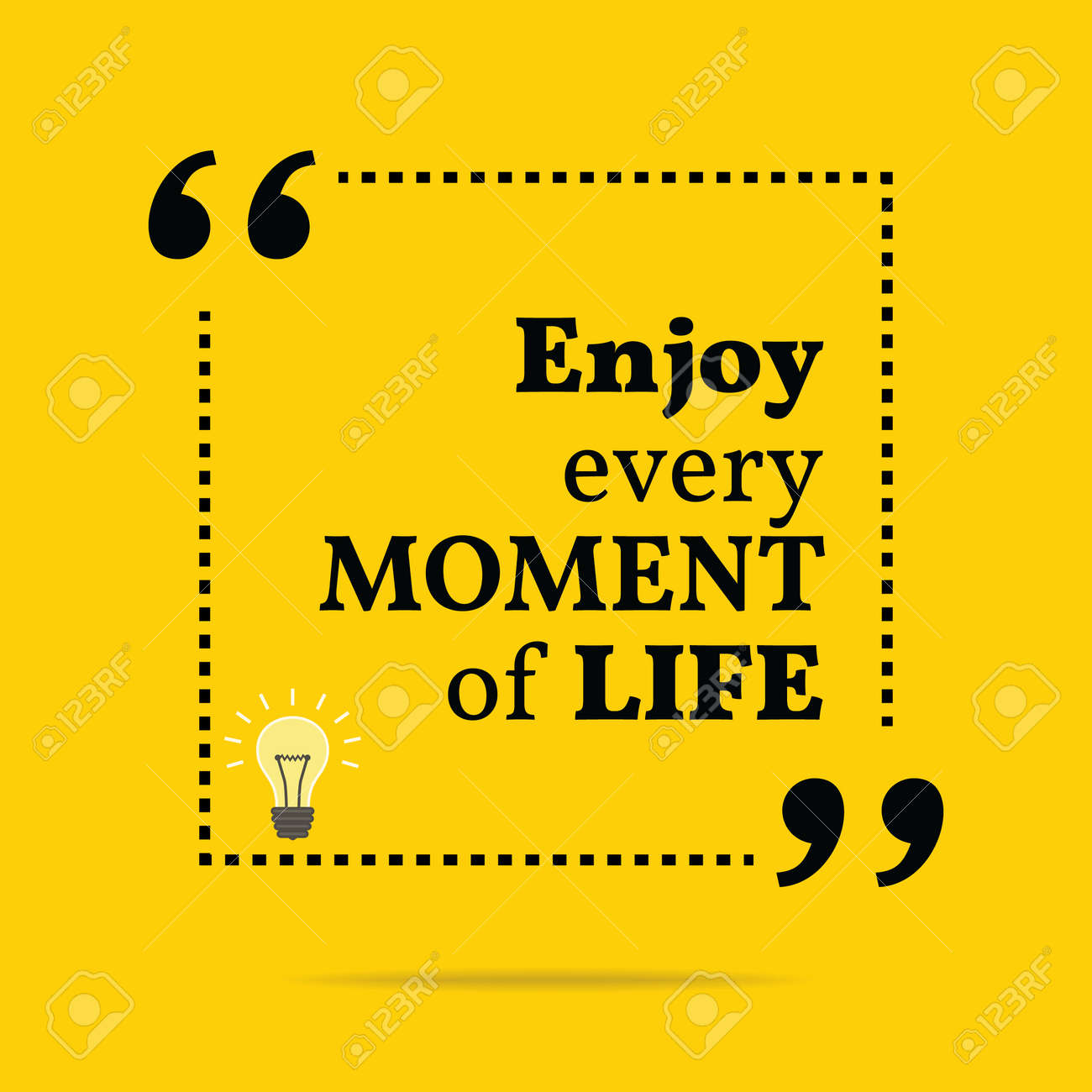 Inspirational motivational quote Enjoy every moment of life Simple trendy design Stock Vector