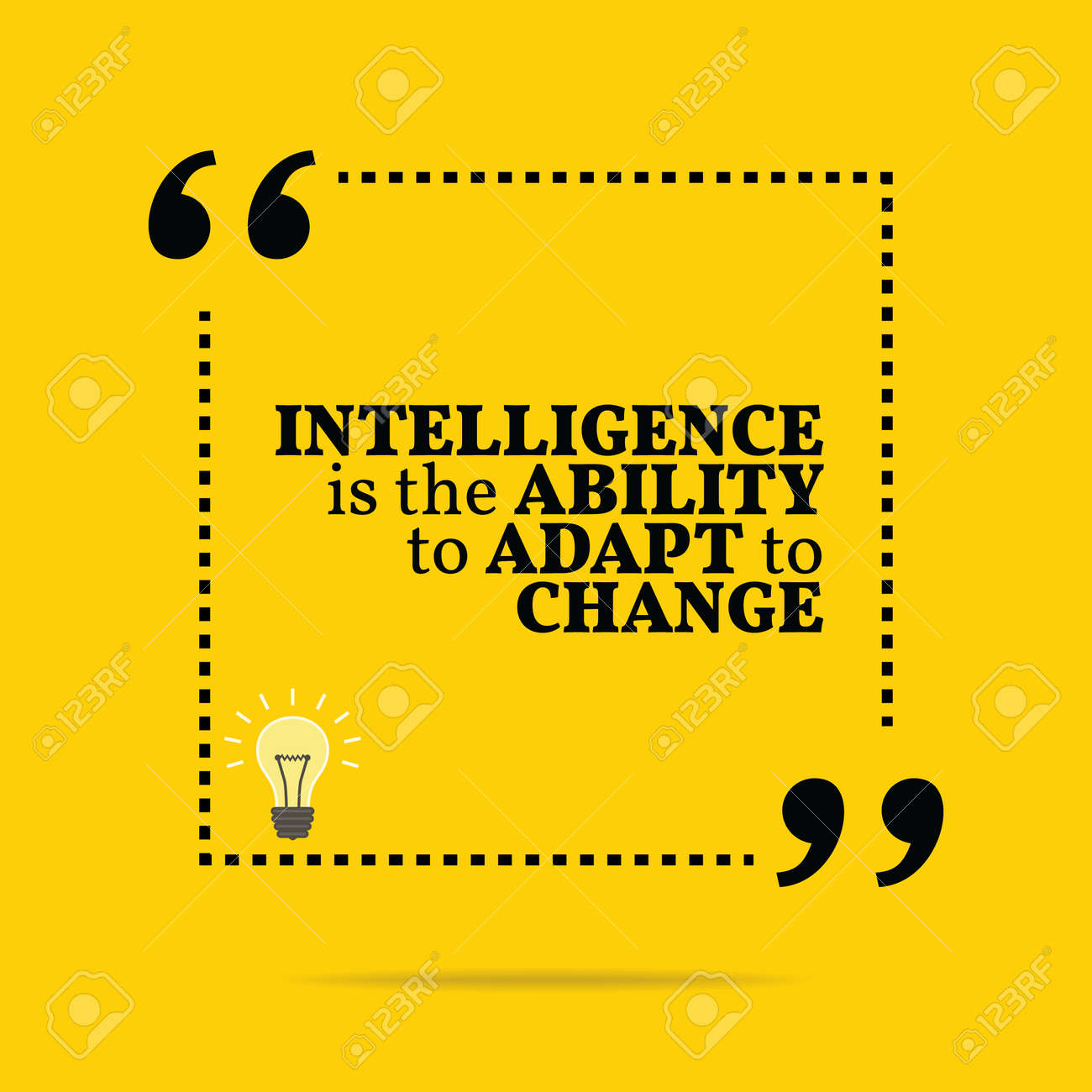 Citation De Motivation Inspiree L Intelligence Est La Capacite D Adaptation Au Changement Design Branche Simple Clip Art Libres De Droits Svg Vecteurs Et Illustration Image