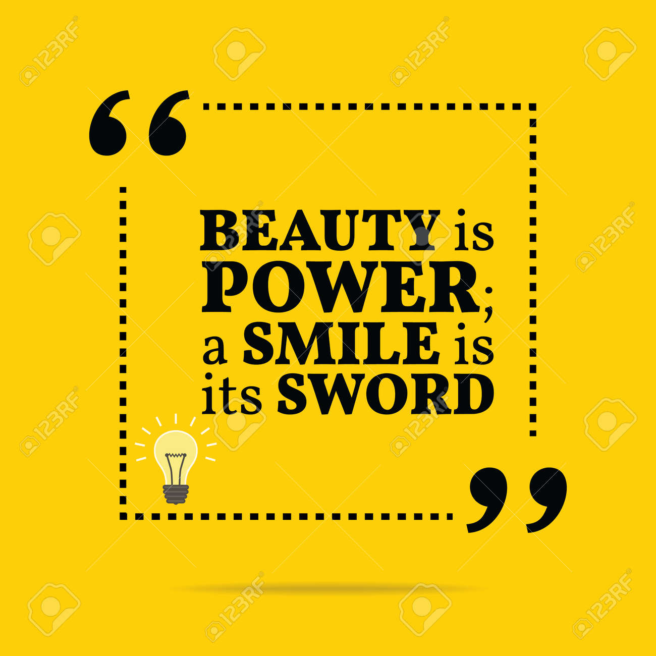 Vettoriale Inspirational Citazione Motivazionale La Bellezza E Potere Un Sorriso E La Sua Spada Design Alla Moda Semplice Image