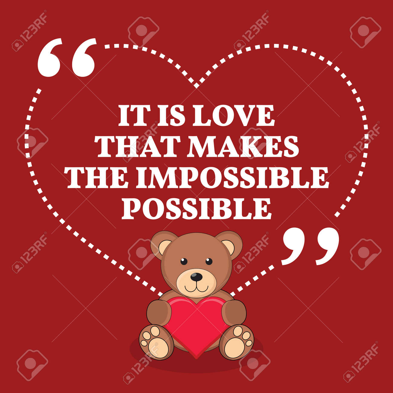心に強く訴える愛結婚を引用 不可能を可能の愛です シンプルなお洒落なデザイン のイラスト素材 ベクタ Image