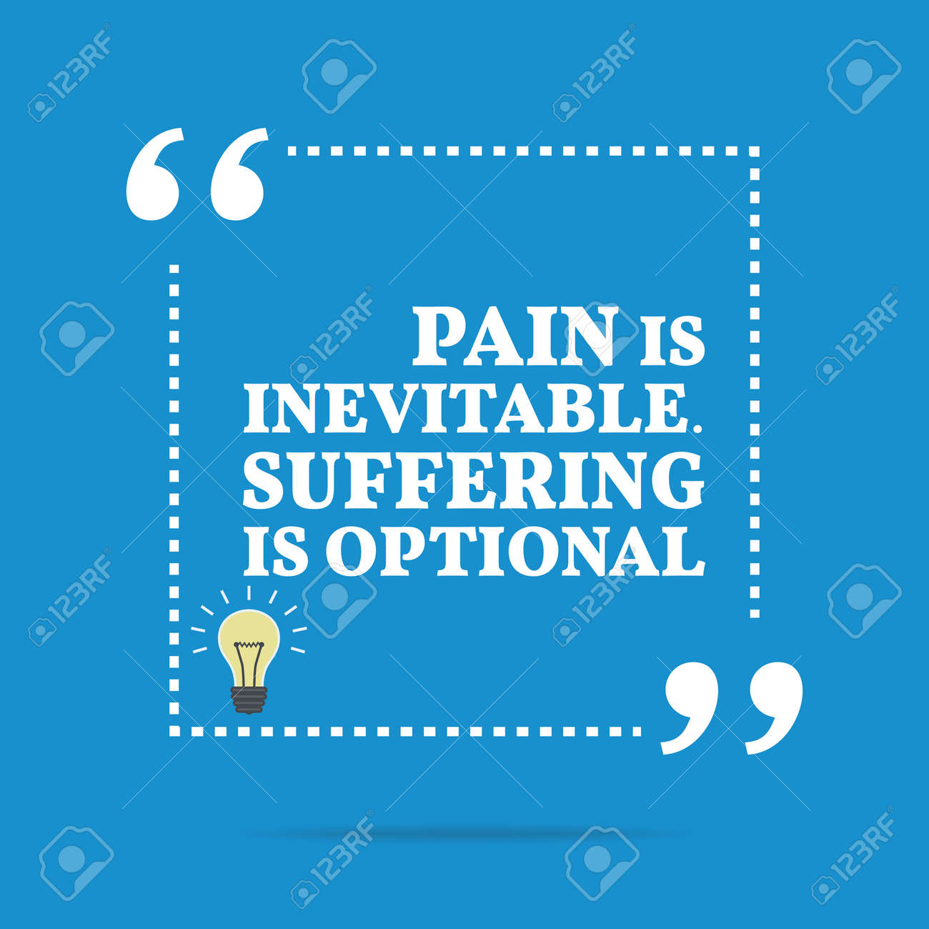 Citation De Motivation Inspiree La Douleur Est Inevitable La Souffrance Est Facultative Conception A La Mode Simple Clip Art Libres De Droits Vecteurs Et Illustration Image