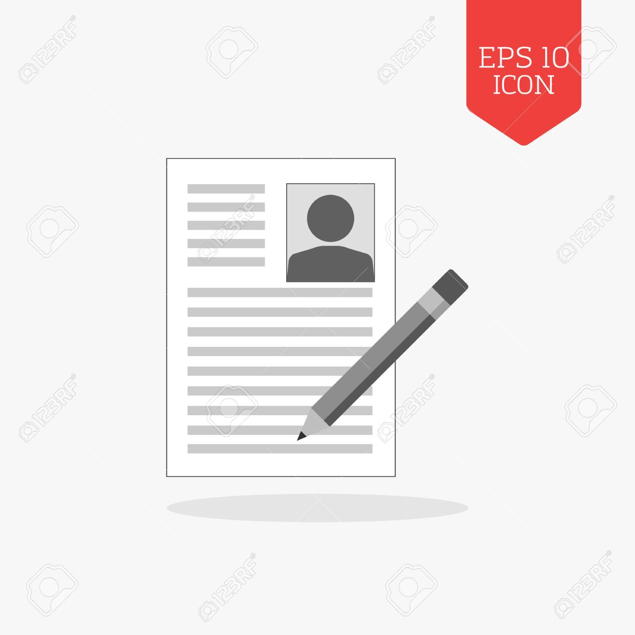 signing resume icon flat design gray color symbol modern ui modern resume icon