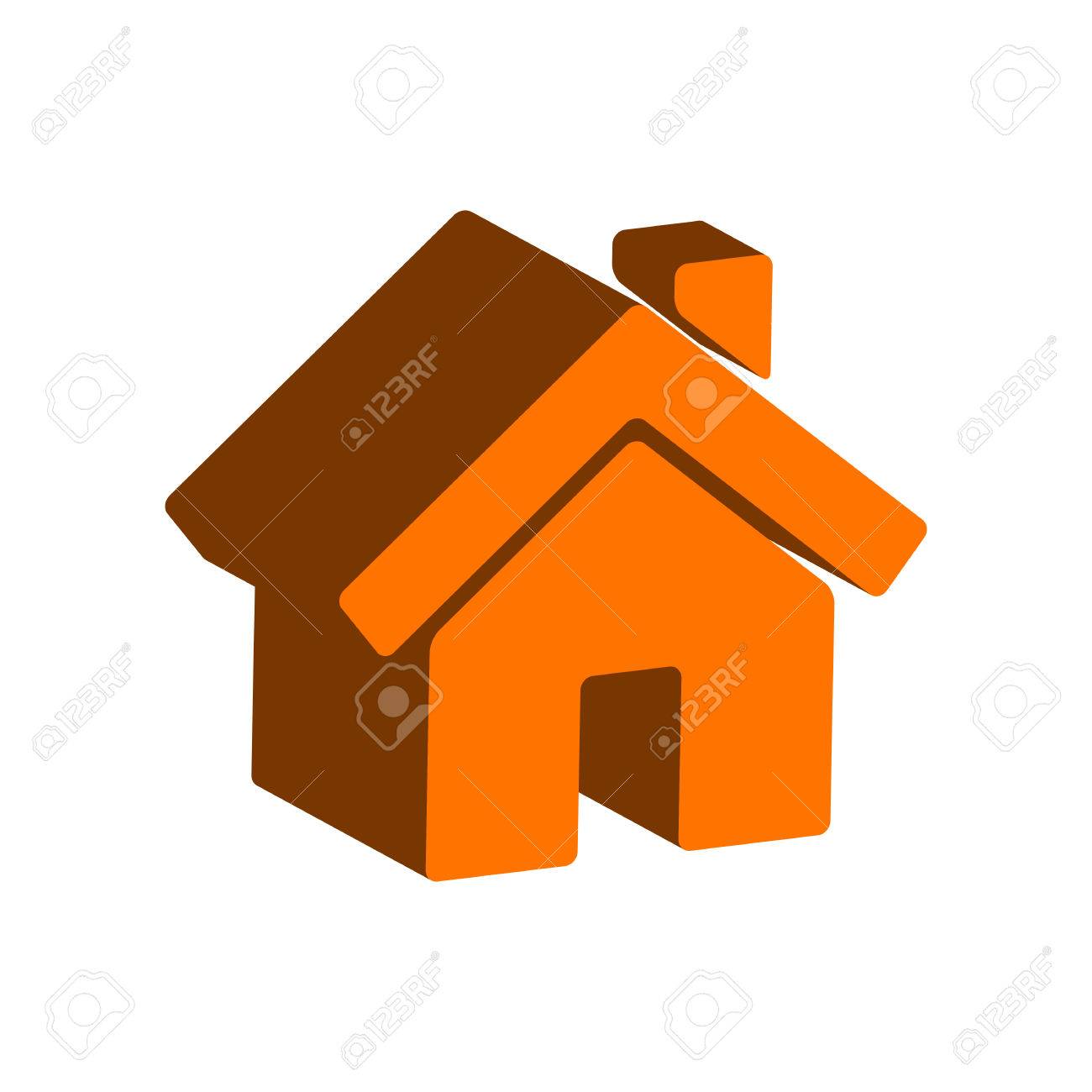 Home Symbol Flat Isometric Icon Or Logo 3d Style Pictogram