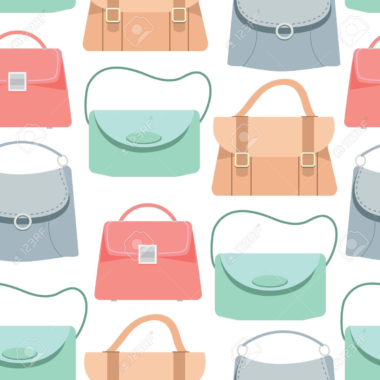 seamless pattern background of colorful bags vector illustration