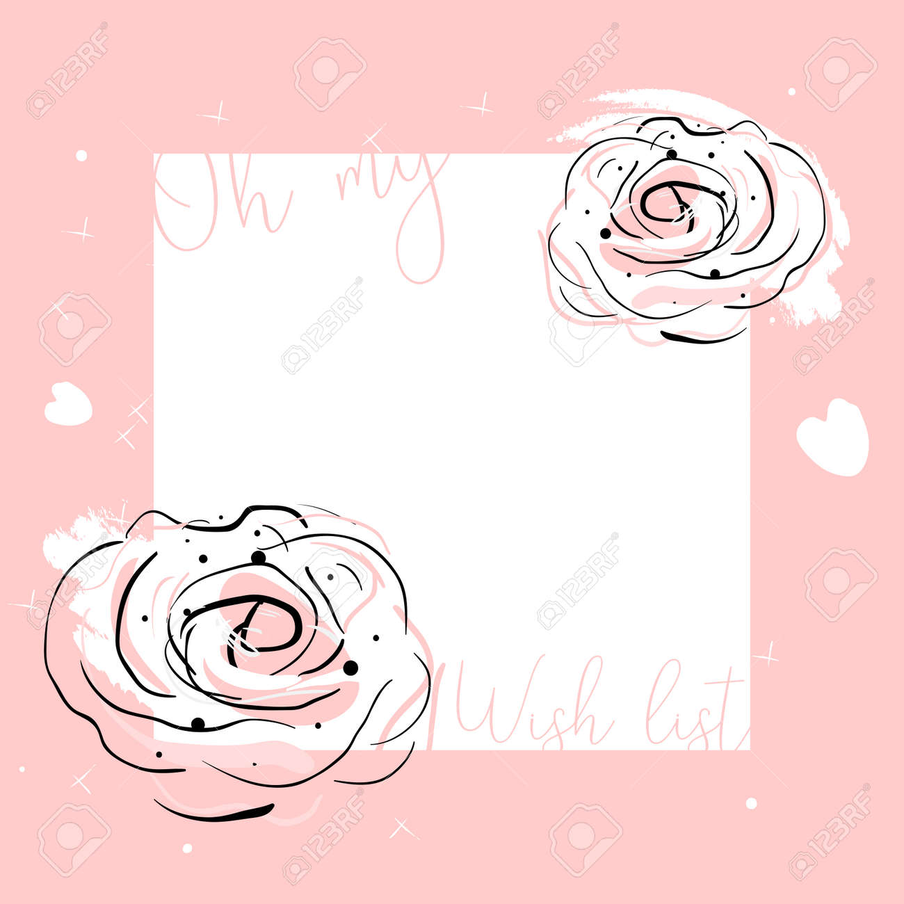 Oh My Wish List Cute Girly Template Vector Floral Design Pastel Royalty Free Cliparts Vectors And Stock Illustration Image 102238720