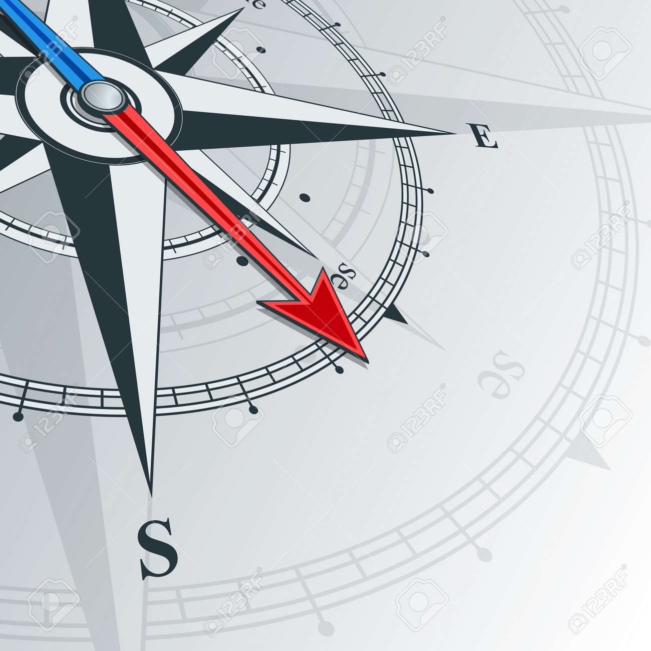 矢印は南東風ローズとコンパスします イラストは背景として使用することができます のイラスト素材 ベクタ Image
