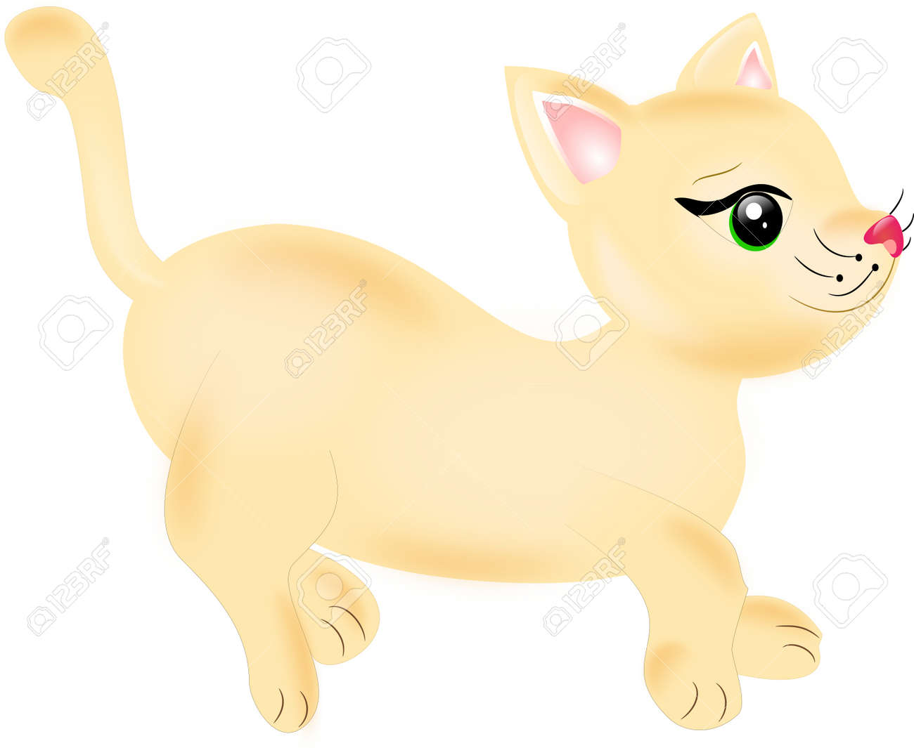 クリーム歩く猫のイラスト の写真素材 画像素材 Image クリーム歩く猫のイラスト の写真素材 画像素材 Image