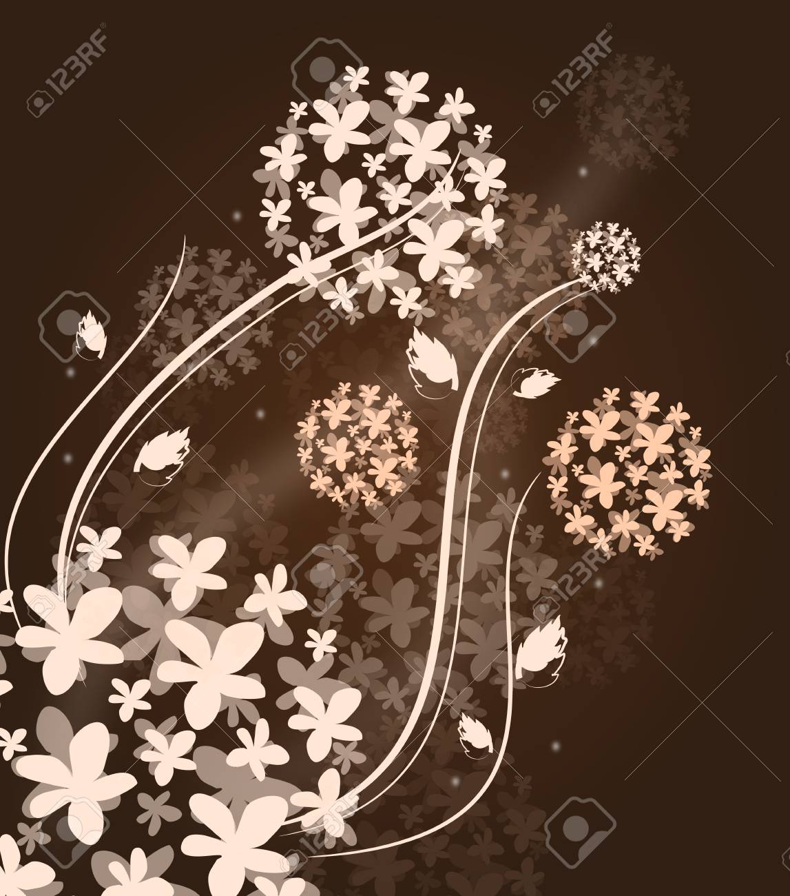 Dark Brown Background With Light Floral Ornaments Stock Photo, Picture and  Royalty Free Image. Image 32090245., image size:1147x1300