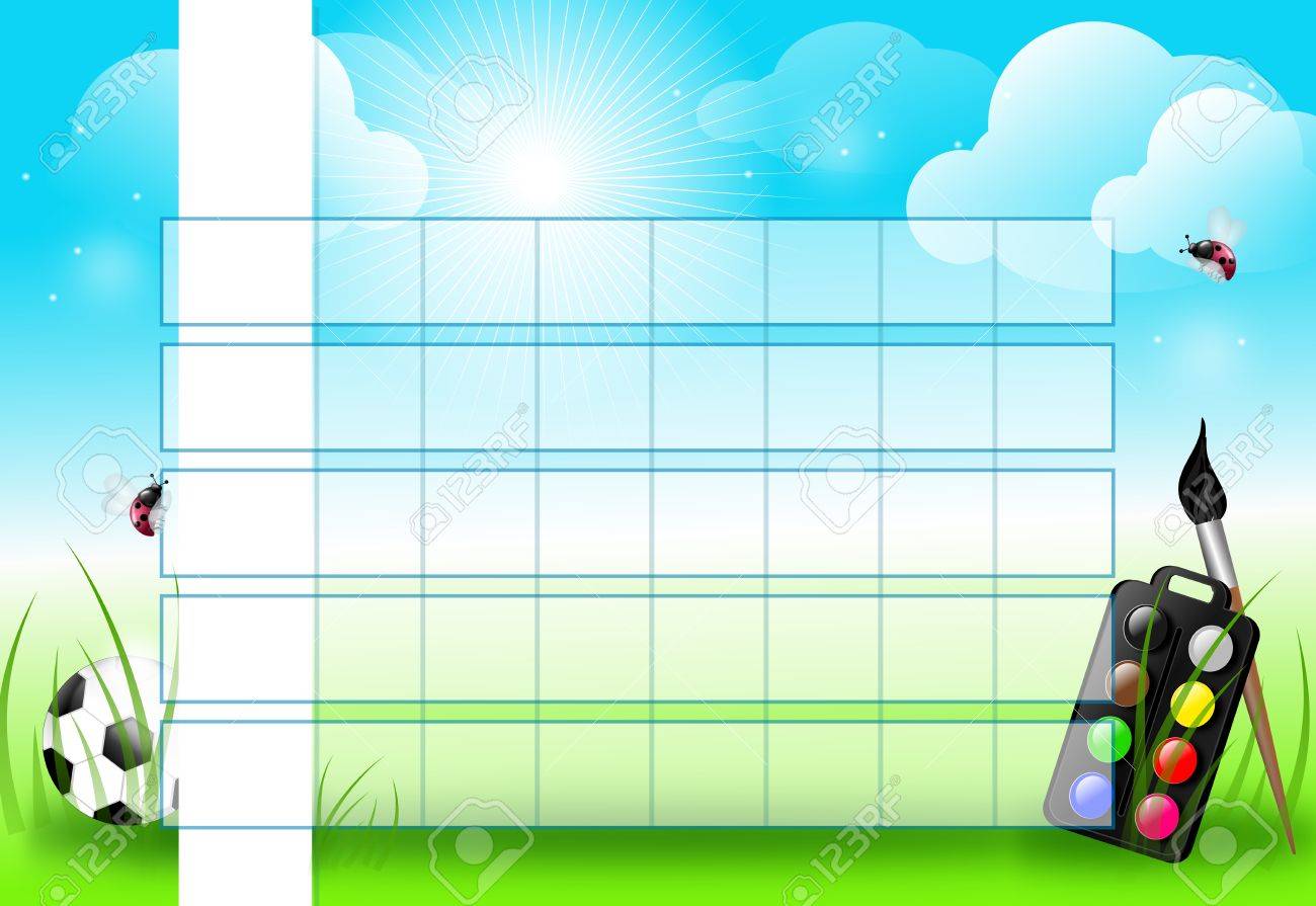 学校オブジェクトに空の学校の時間割のイラスト の写真素材 画像素材