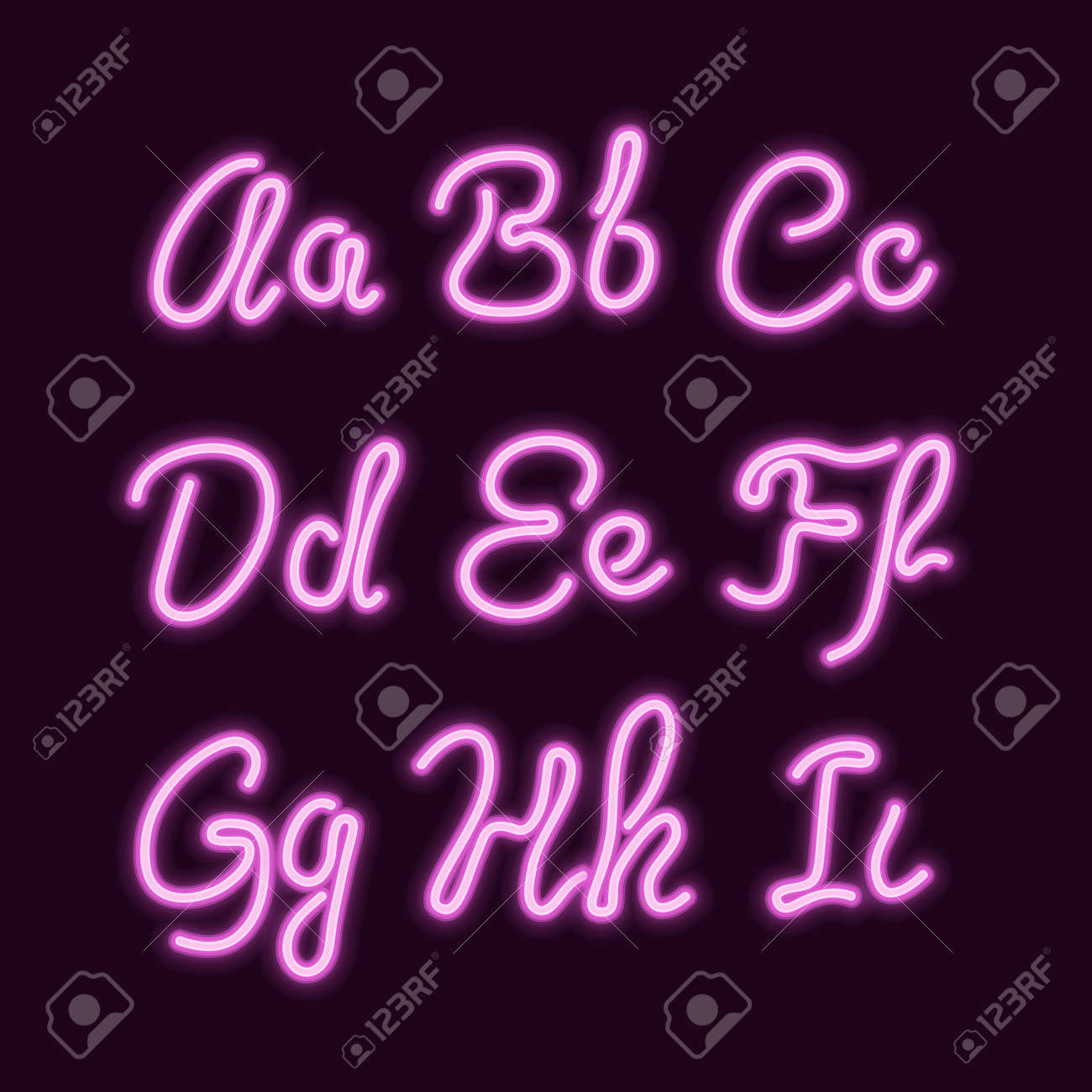 ネオン管 ベクター グラフィックのリアルな透明文字 のイラスト素材 ベクタ Image