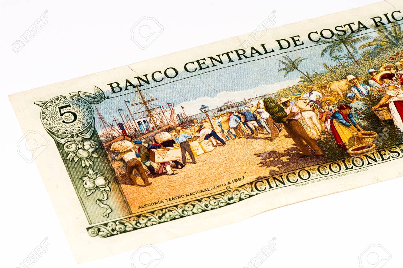 5 コスタリカ コロン紙幣 コロンは コスタリカの国の通貨 の写真素材 画像素材 Image
