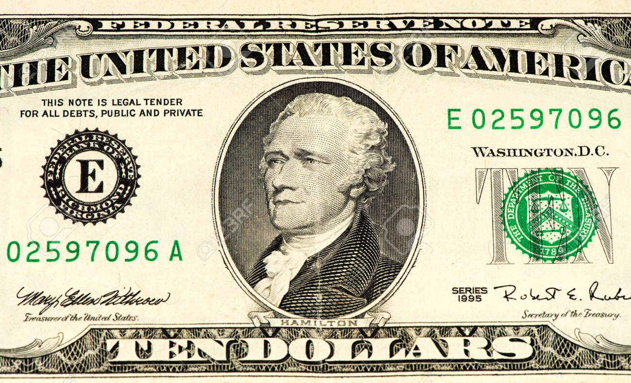 해밀턴 대통령, 1995 년 10 달러 지폐 발행 로열티 무료 사진, 그림, 이미지 그리고 스톡포토그래피. Image 61984423