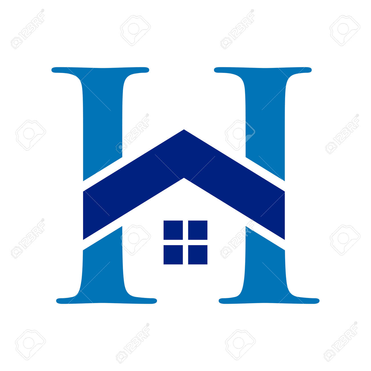最初の家の形で文字 H のイラスト素材 ベクタ Image