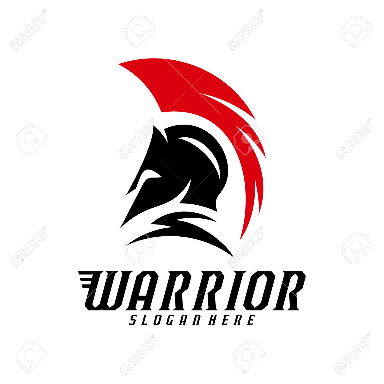Spartan Warrior Logo Design Vector Illustration. Warriors Sport Team Logo  Design Template. Клипарты, SVG, векторы, и Набор Иллюстраций Без Оплаты  Отчислений. Image 167736564