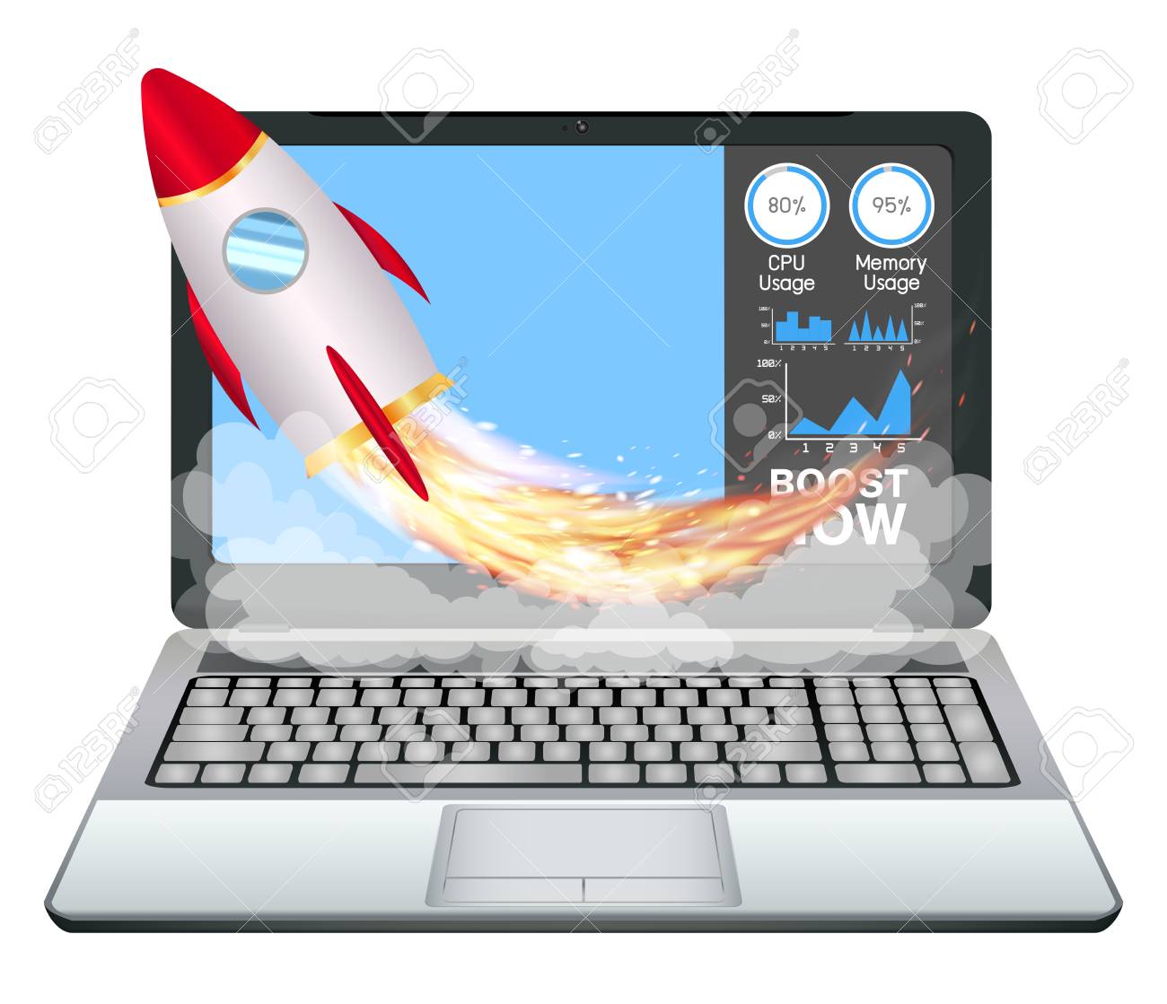 a laptop with speed