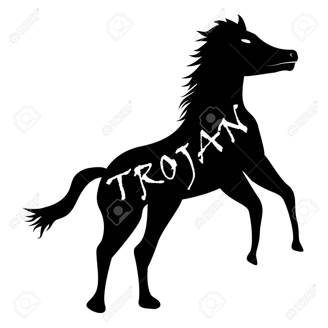 black trojan horse computer virus icon vector royalty free cliparts trojan horse virus