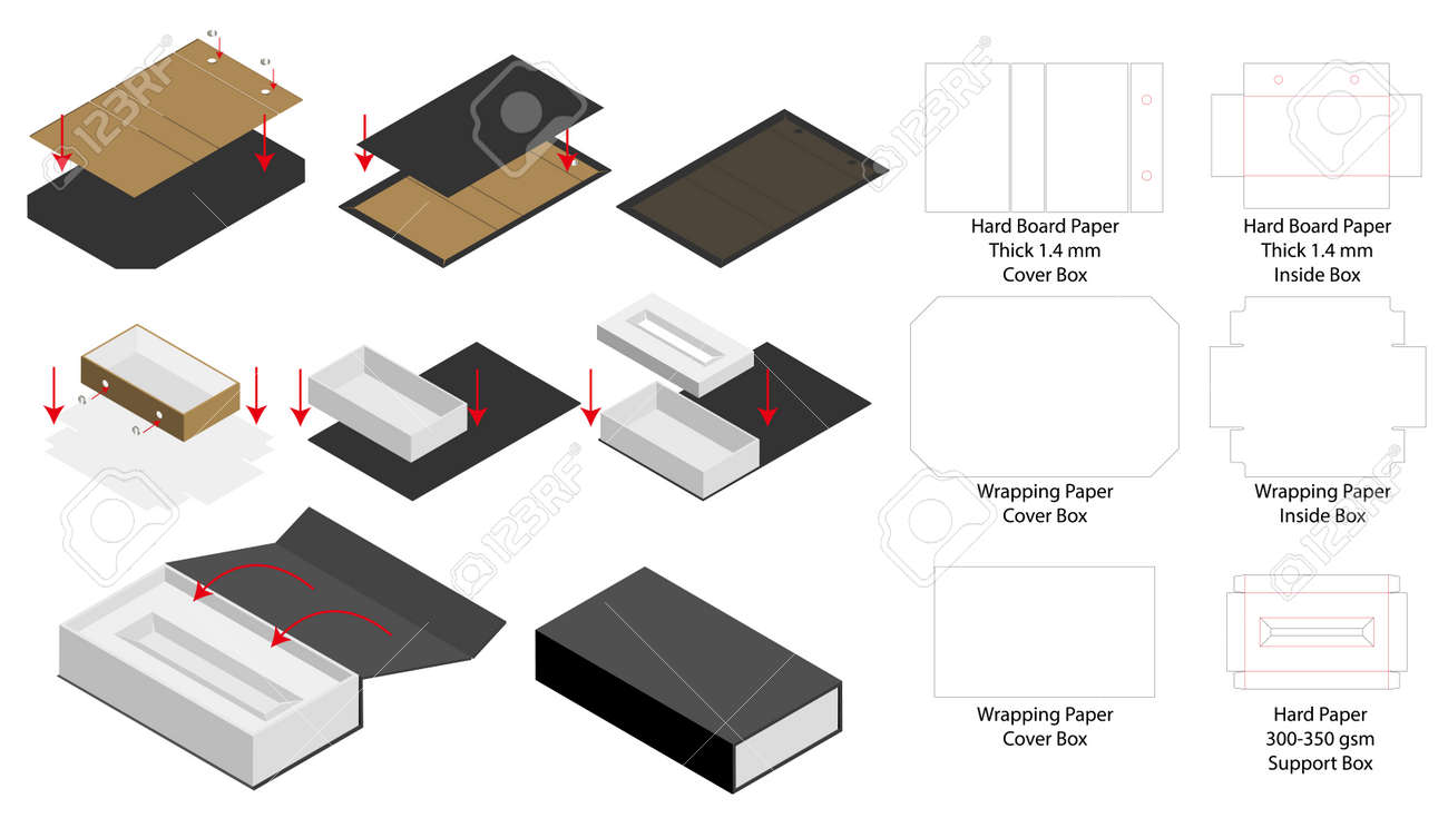 Download Rigid Magnet Box Template 3d Mockup With Dieline Royalty Free Cliparts Vectors And Stock Illustration Image 108890853