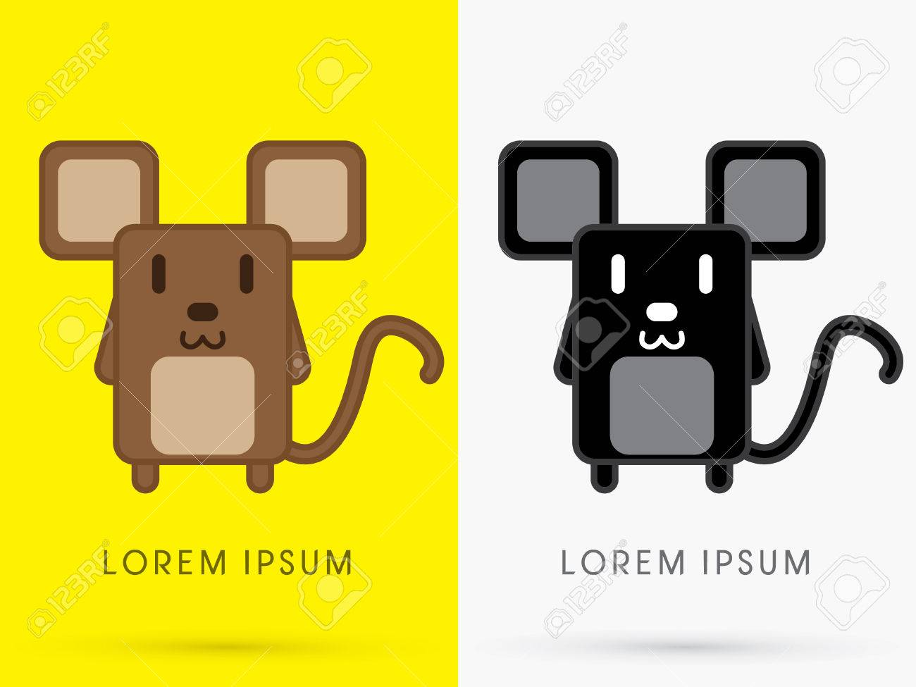 sibirean mouse машина Коричневый И Черный Крыса Мышь Милый Мультфильм Талисман Игрушка Кукла В Простой Геометрической Формы Логотип Значок Символ Графического Вектора. Клипарты, SVG, векторы, и Набор Иллюстраций Без Оплаты Отчислений. Image 40710168