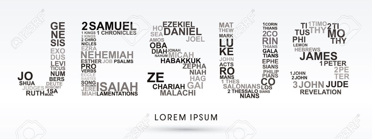 jesus designed using bible words genesis to revelation graphic vector stock vector 50953496