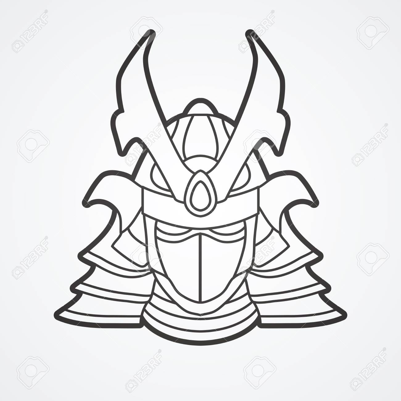 samurai mask outline graphic vector royalty free cliparts vectors