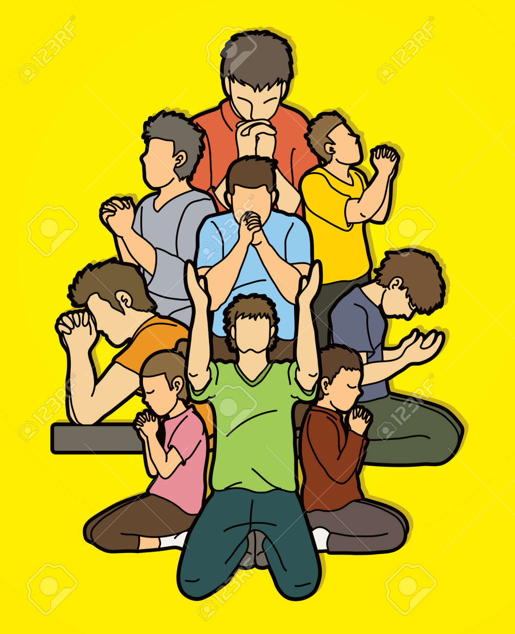 Group Of Prayer Christian Praying Together Cartoon Graphic Vector Royalty Free Cliparts Vectors And Stock Illustration Image 105663698 Pngtree provides millions of free png, vectors. group of prayer christian praying together cartoon graphic vector