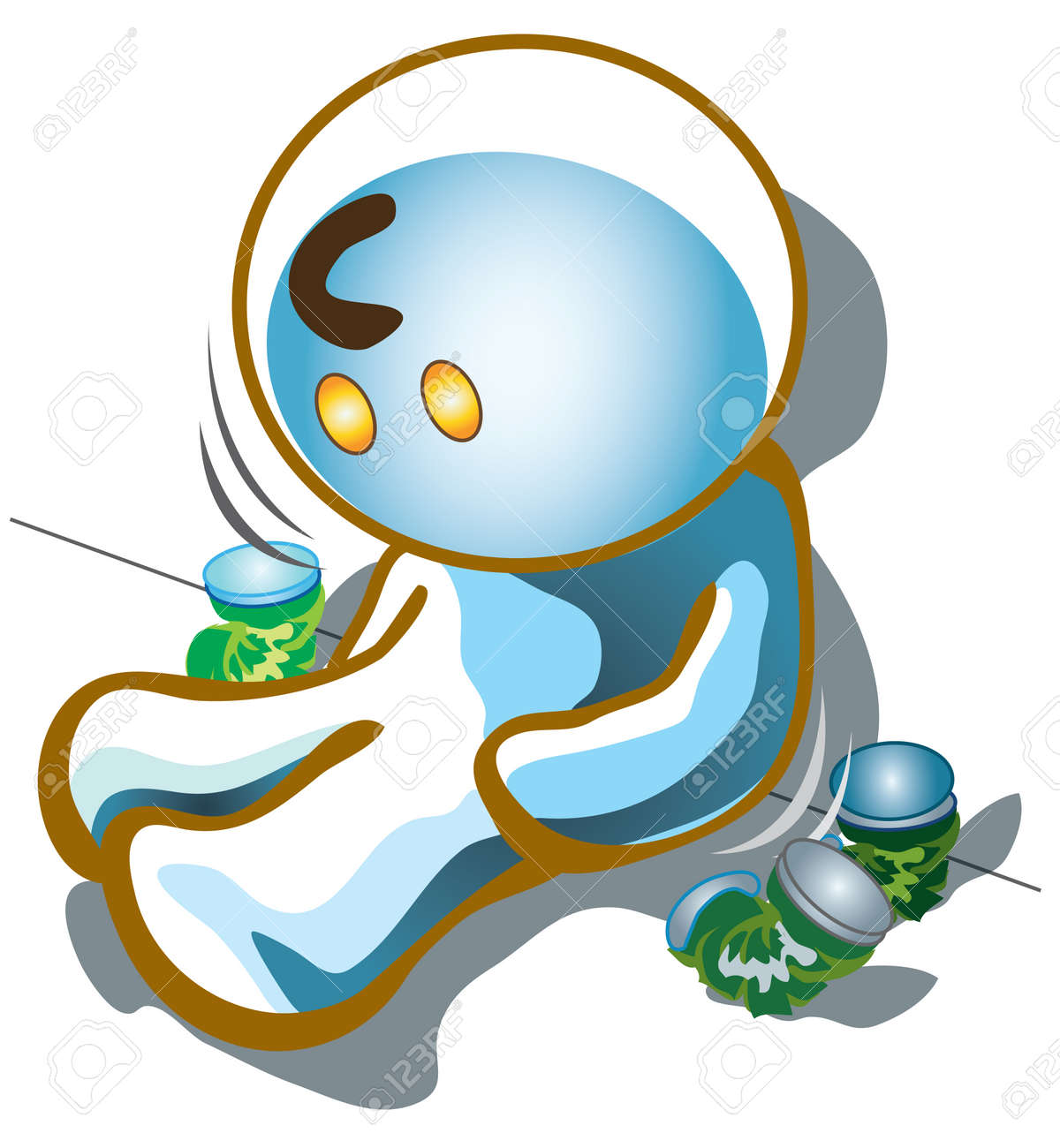 とても悲しい壊れた雄鹿またはなしの仕事ないないお金のイラスト素材 ベクタ Image