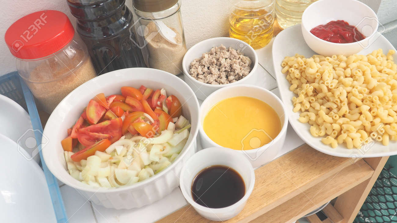 Ingredients With Seasoning And Raw Material For Making Fried