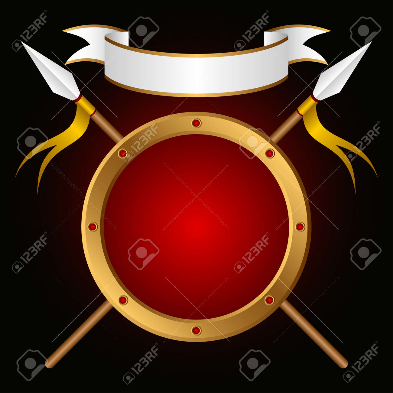 board and spears on a black background above a banner a heraldic royalty free cliparts vectors and stock illustration image 9811208 board and spears on a black background above a banner a heraldic
