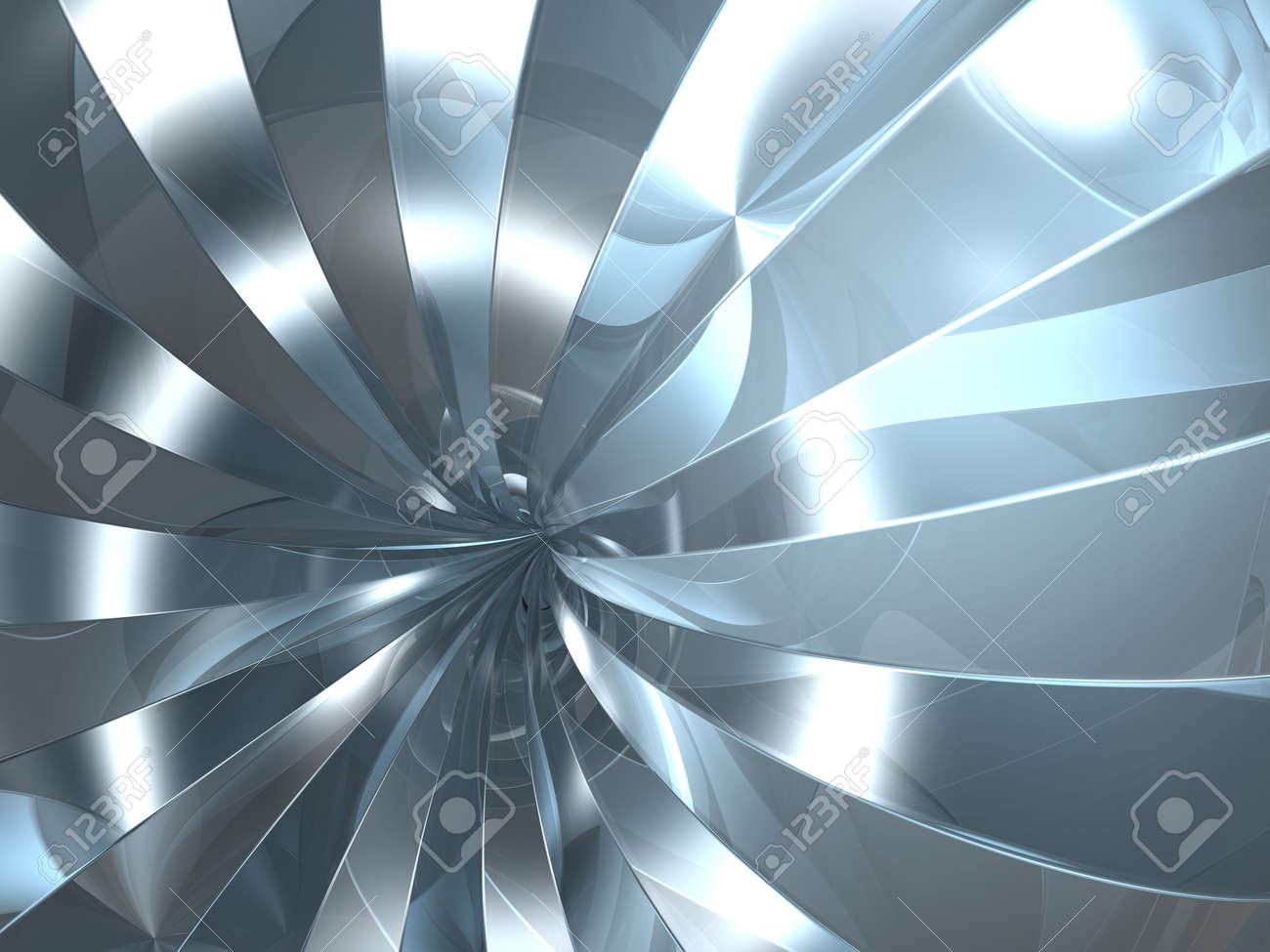 3d chrome reflection swirl in future tunnel stock photo picture and chrome reflection
