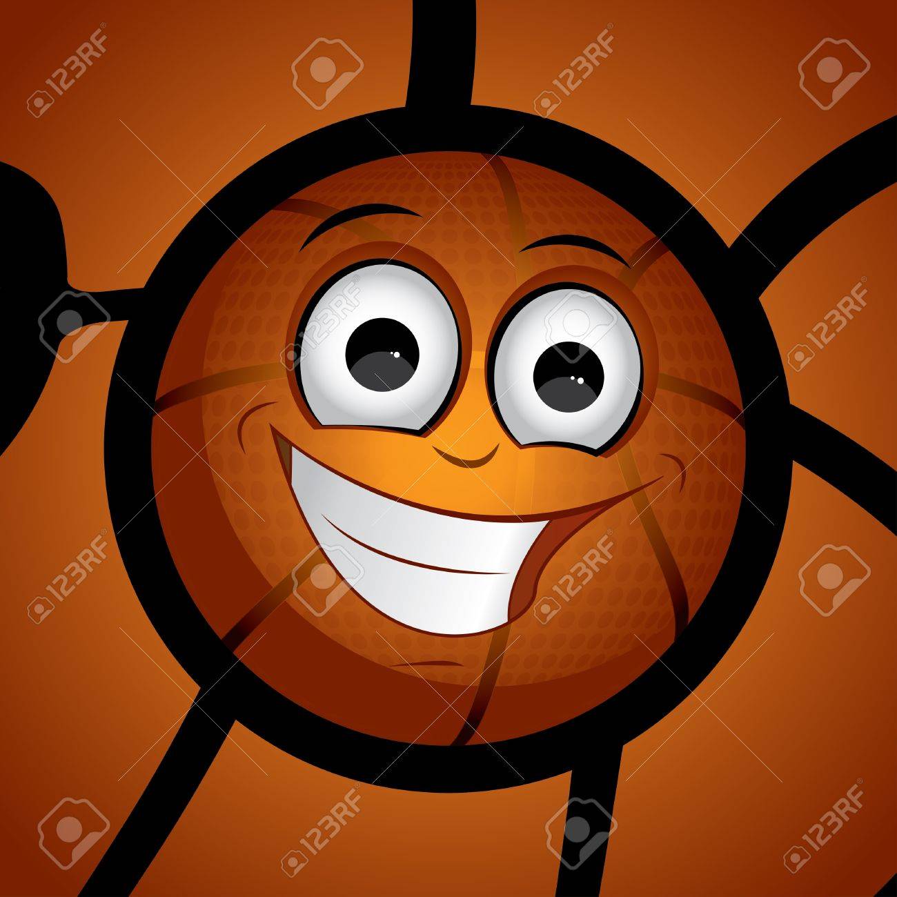 床かわいいキャラクター デザインにオレンジのバスケット ボール のイラスト素材 ベクタ Image