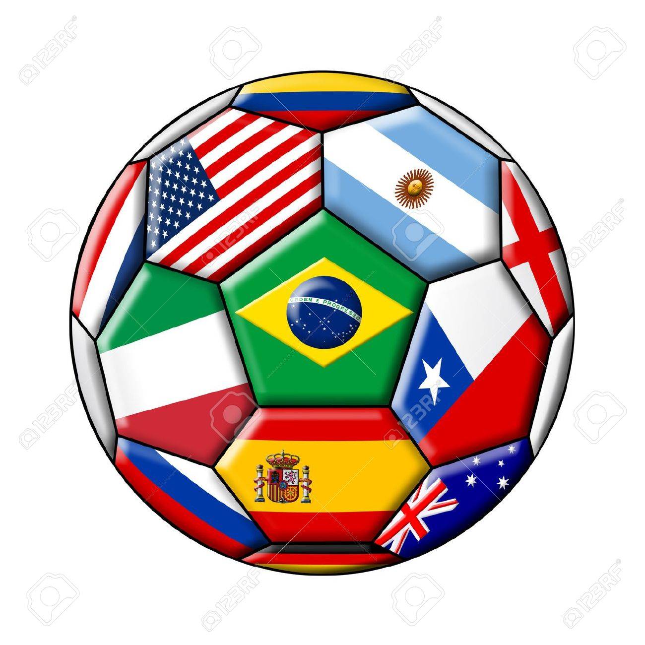 soccer with flags isolated on a white background - 24035740 soccer with flags isolated on a white background - 24035740