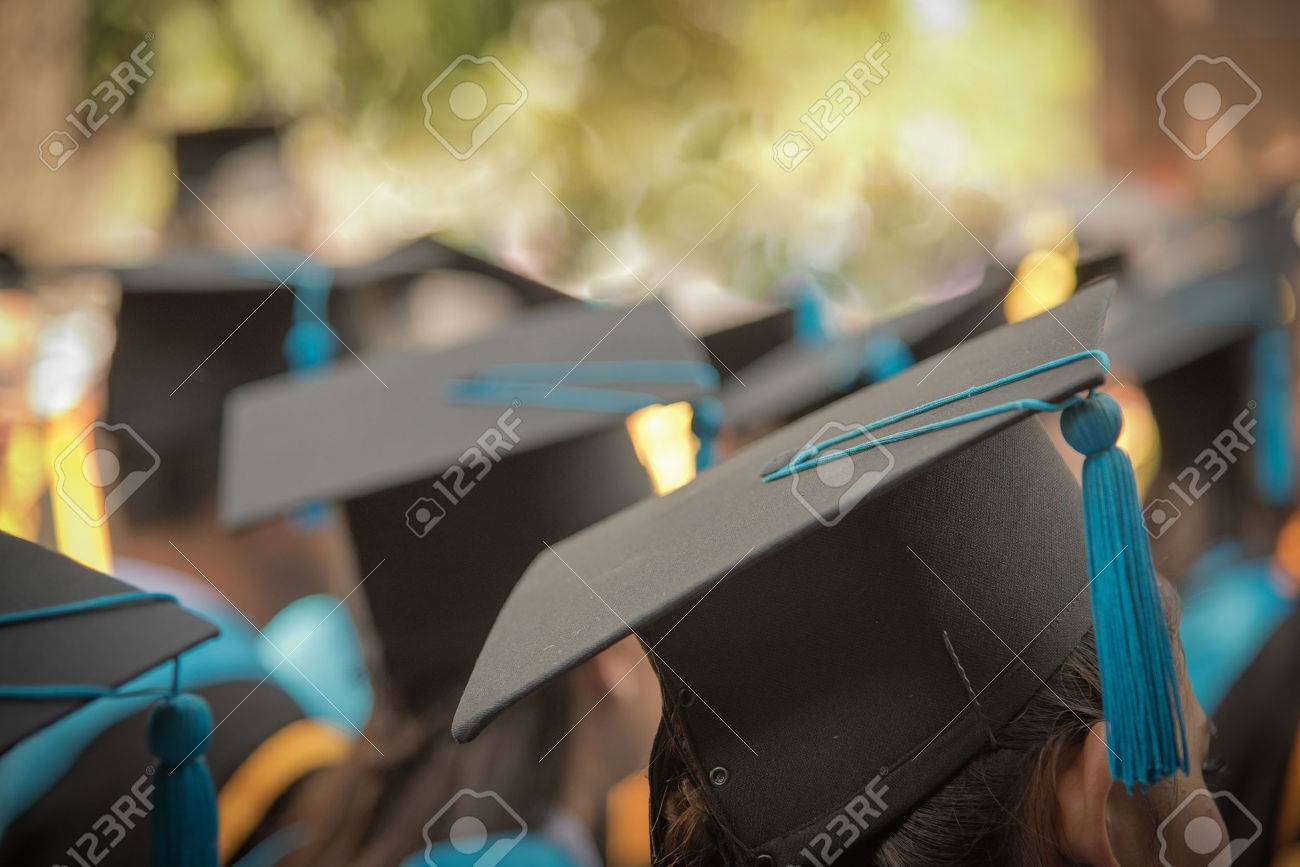 Selective Focus On Graduation Cap Of Front Female In Graduation Ceremony Row - 56229841 Selective Focus On Graduation Cap Of Front Female In Graduation Ceremony Row - 56229841