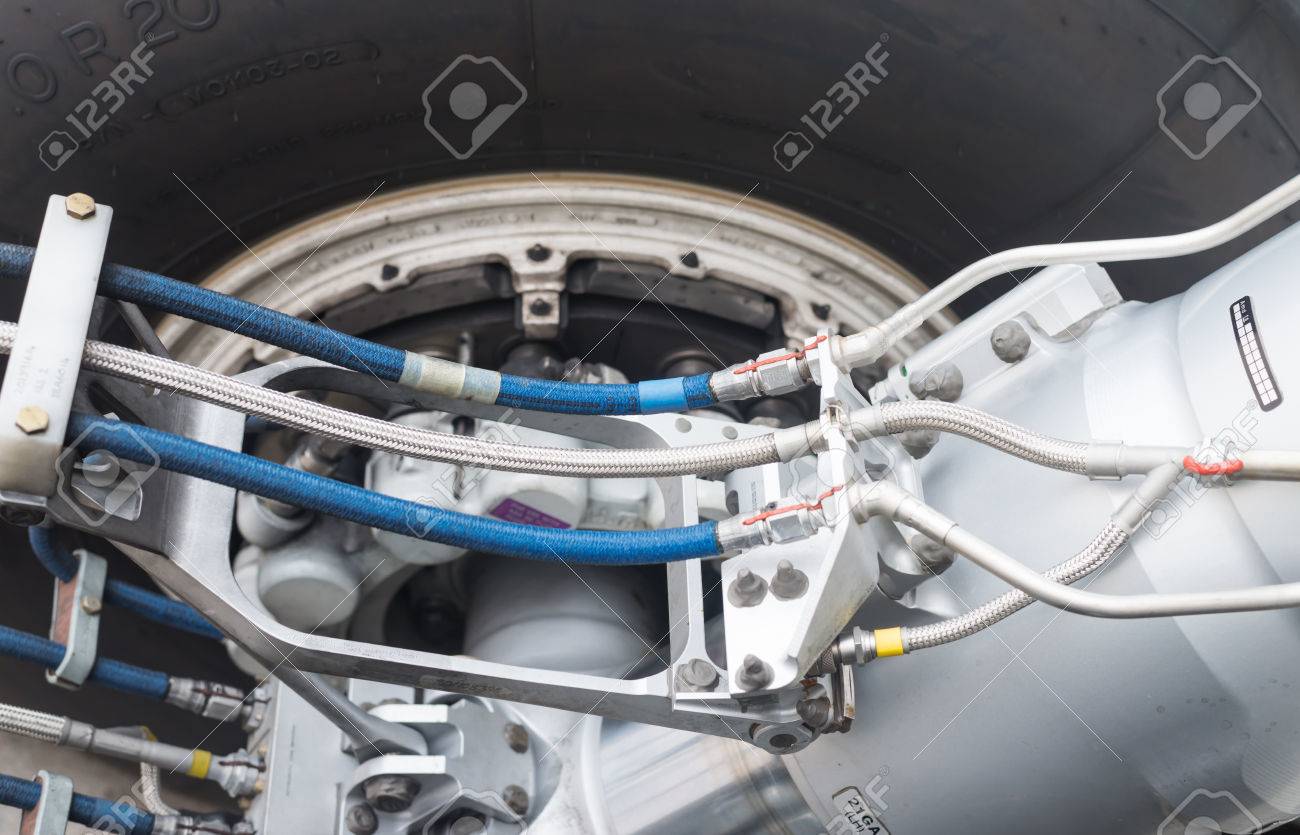 Thailand - June 2015 : Airbus, Aircraft Hydraulic Brake Line, Soft Focus Stock Photo, Picture And Royalty Free Image. Image 42240501.