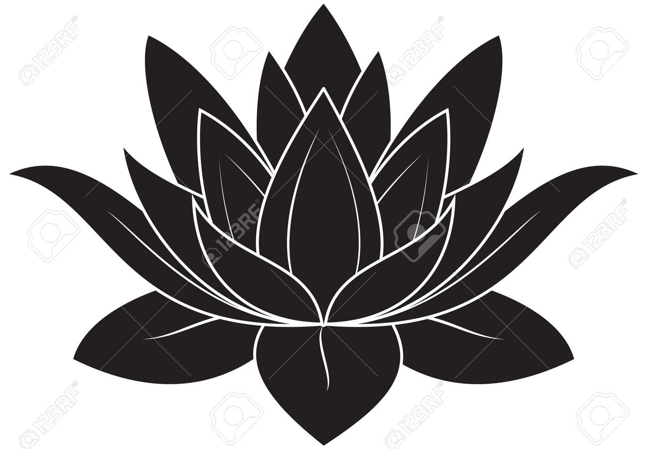 Ilustracion De Gran Flor De Loto Ilustraciones Vectoriales Clip Art Vectorizado Libre De Derechos Image