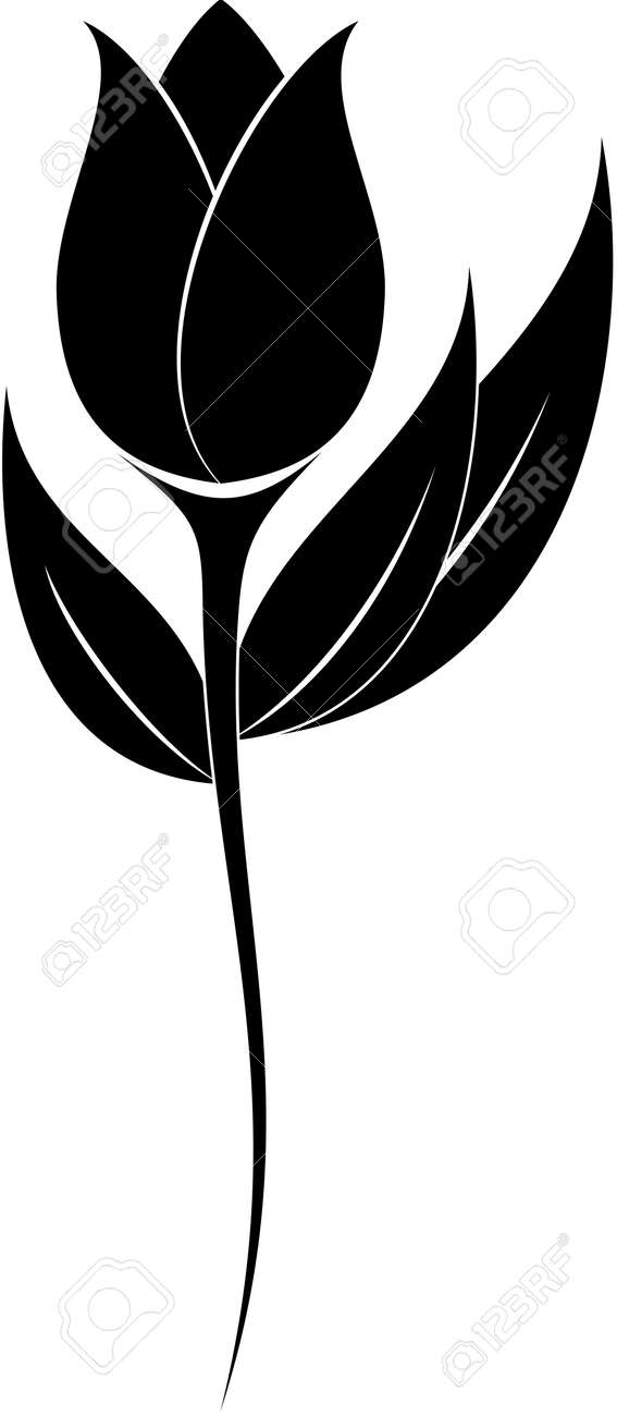 花のシルエットのイラストのイラスト素材 ベクタ Image