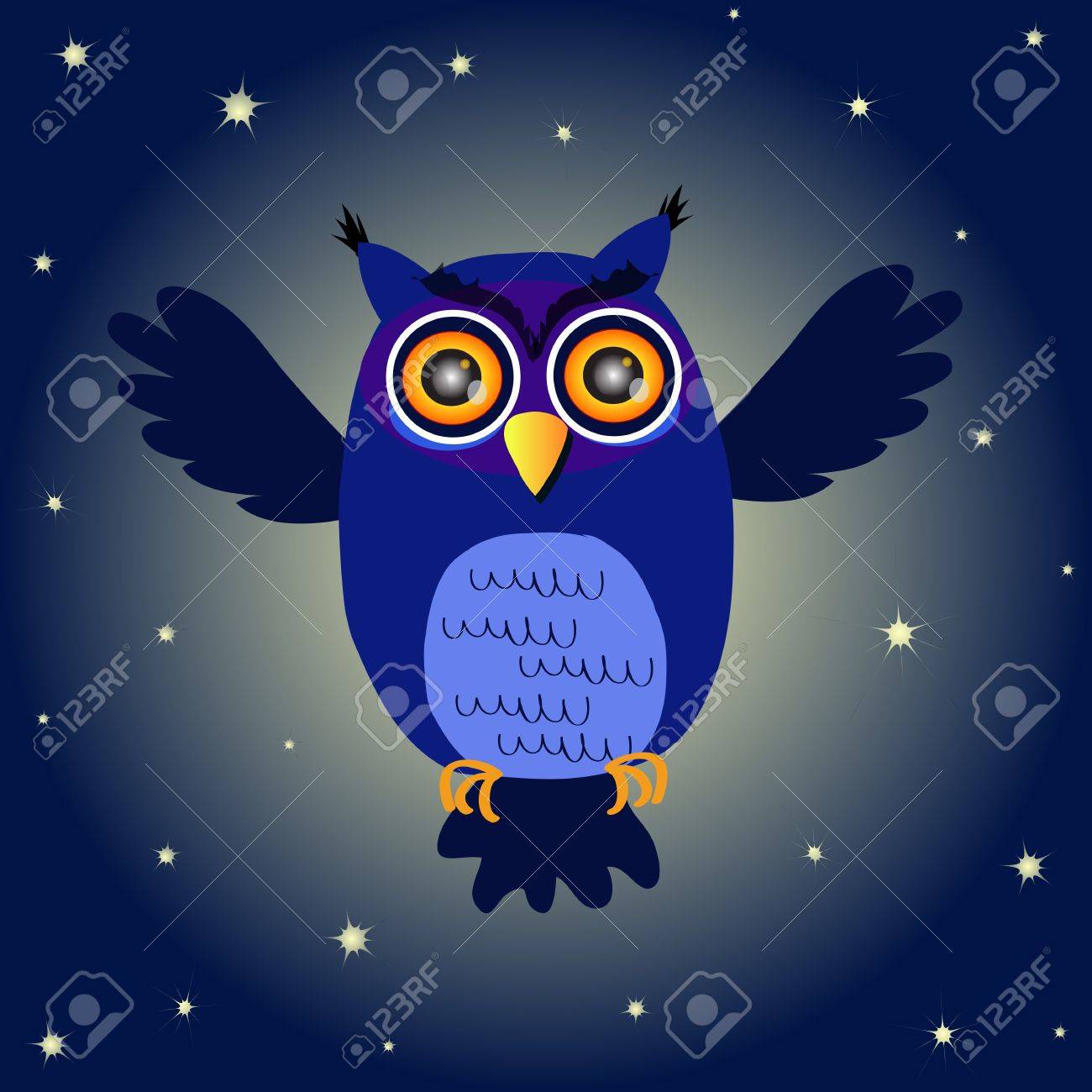 漫画夜フクロウ ベクトル版 のイラスト素材 ベクタ Image