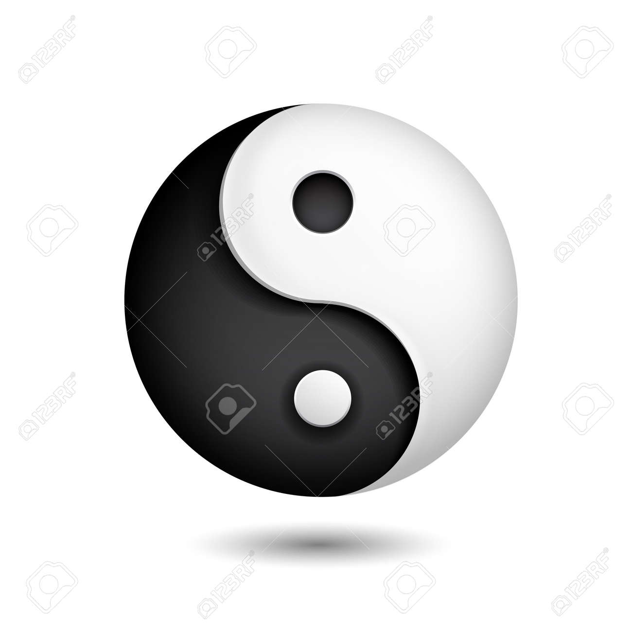 分離された陰陽のシンボル のイラスト素材 ベクタ Image